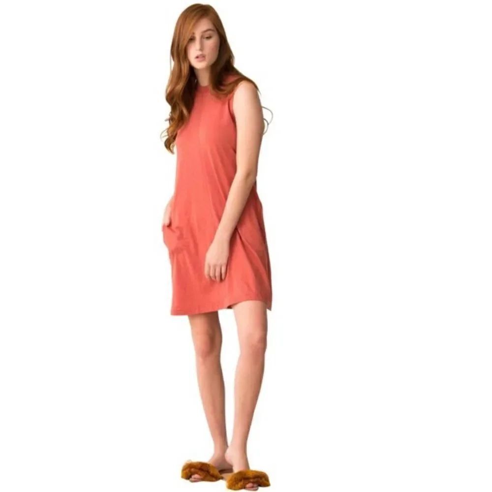 ATM Slub Jersey Tank dress Cedar size L